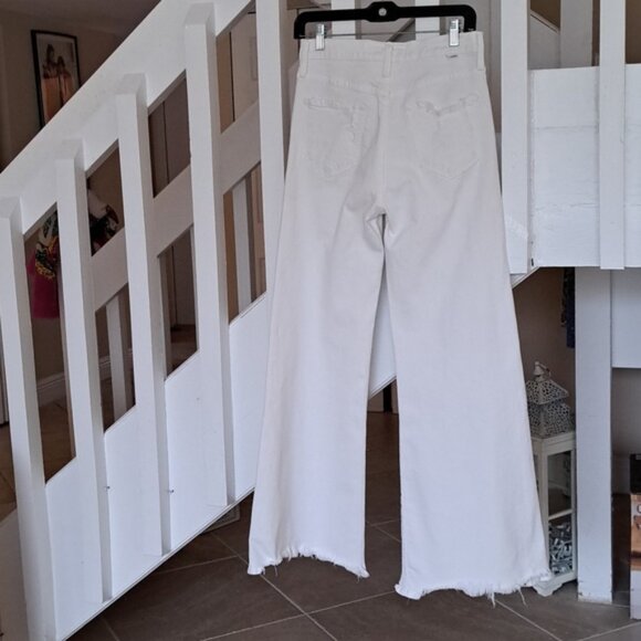 Mother Jeans TOMCAT Roller Chew White Almost Innocent sz27 Chewed hem/pocket - Picture 10 of 16